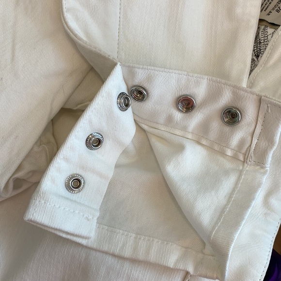 NWT Madison Scotch By Scotch and Soda White Denim Jeans leather side detail - Picture 9 of 9